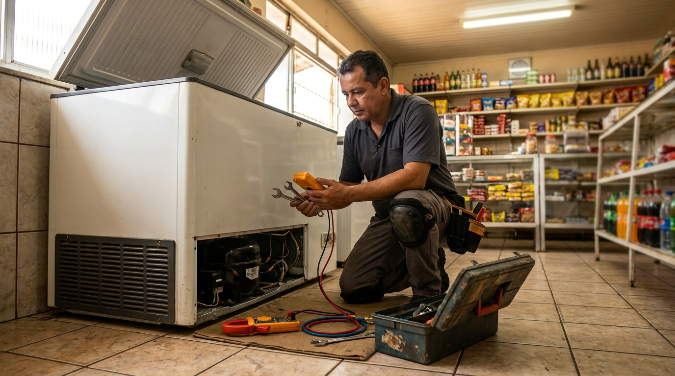 Técnico de conserto de freezer em residência em Zona Leste‑SP